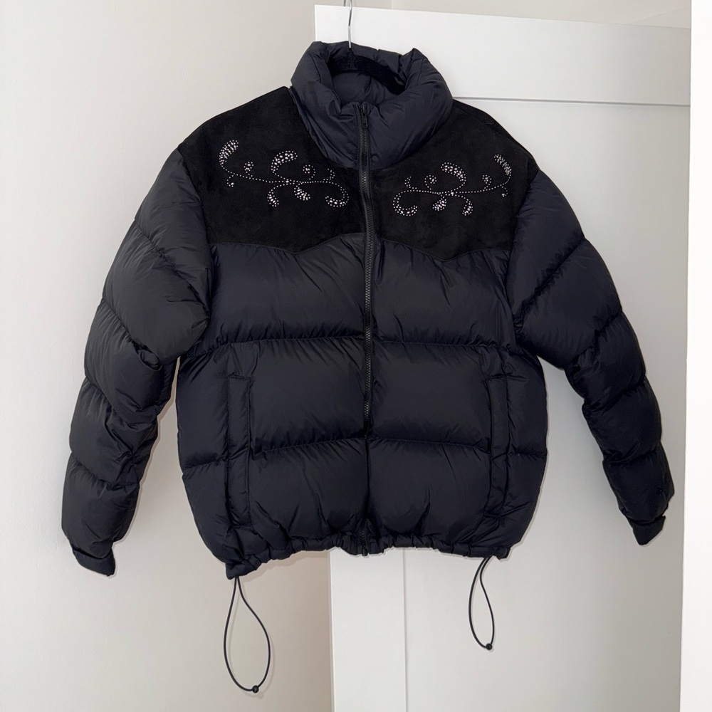 Gold Wang - El Paso Rhinestone Down Bomber Jacket